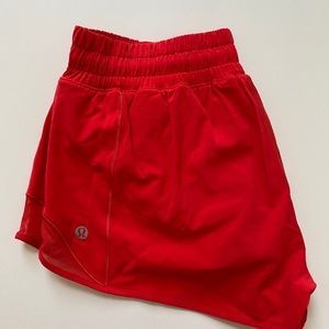 BRAND NEW Lululemon Carnation Red Hotty Hot Shorts